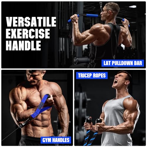 RENRANRING Weight Cable Pulley System Gym, Upgraded Cable Pulley Attachments for Gym LAT Pull Down, Biceps Curl, Tricep, Arm Workouts - Weight Pulley System Home Gym Add On Equipment