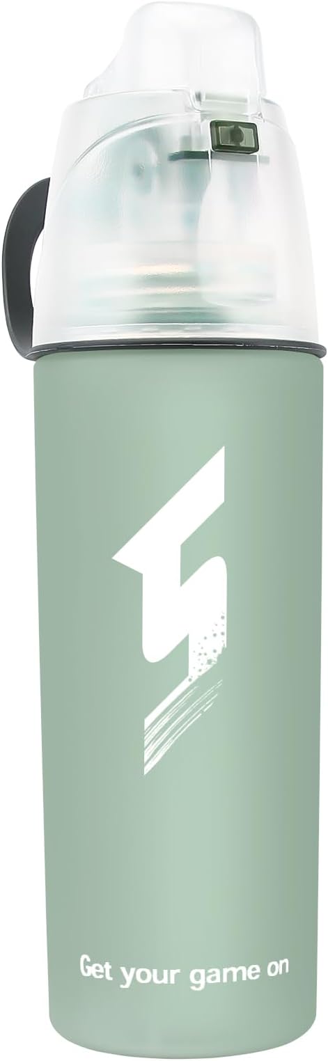 Linowos Drinking and Misting Sports Water Bottle, Non-Toxic BPA Free, Fast Water Flow Opens with 1-Click, Portable Leak-Proof Spray Cup for Cycling Fitness Camping Hiking Outdoor
