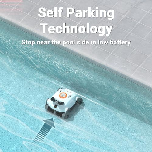 Pivot Cordless Robotic Cleaner,Wall Climbing,Extended Battery Life,Self-Parking,Automatic Pool Vacuum for Inground Pools up to 1,100 Sq.ft,White