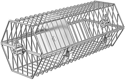 onlyfire 17 inch Stainless Steel Round Tumble Rotisserie Basket Cooking Accessory Fits for Most Grills