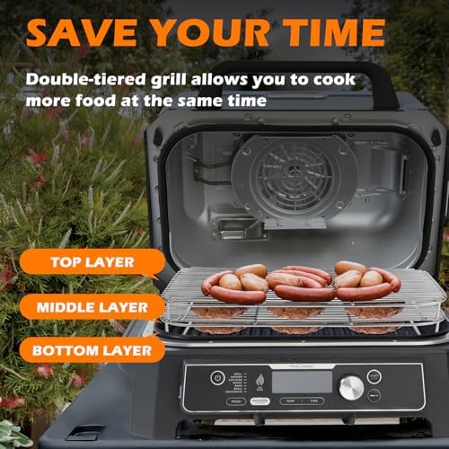 2Pcs Stainless Steel Rack Set for Ninja XSKRSTRKXL Woodfire OG800 and OG900 Series, Grill Rack Accessories for Ninja OG850 OG951 Woodfire Pro XL Outdoor Grill & Smoker