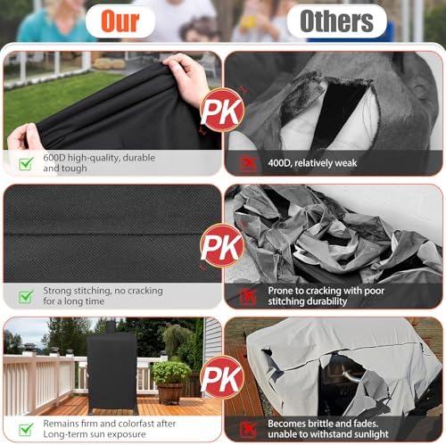 QuliMetal Vertical Smoker Cover for Pit Boss 4/5/7 Series Vertical Smokers, PBV4PS1, PBV5PW1, PBV4PS2, PBV5P1, Pro Series 4/5/7 Vertical Pellet Smokers, Heavy Duty Pellet Grill Cover for Pitboss 73550