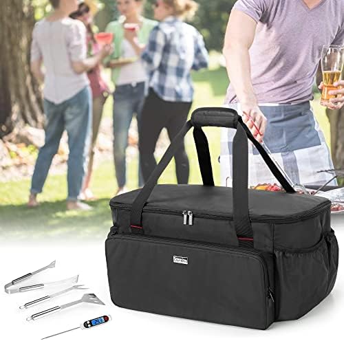 samdew Portable Grill Carry Bag Compatible with Weber 1141001 Go-Anywhere Gas Grill, Outdoor Camp Grill Cover Compatible with Weber 121020 Go-Anywhere Charcoal Grill, Bag Only (Patented Design)