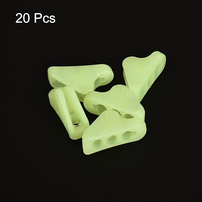 MECCANIXITY Tent Rope Buckle Tensioner, Large Triangle Cord Adjuster for Camping Hiking Backpacking Travel, Fluorescent Green Pack of 20