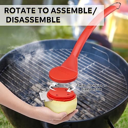 Anpro Grill Brush and Scraper Bristle Free Head - Steam Cleaning Grill Brush Bristle Free， Safe Unique V-Shaped Brush Head,No Scratch Cleaning,Grill BBQ Cleaning Brush for Steam/Gas
