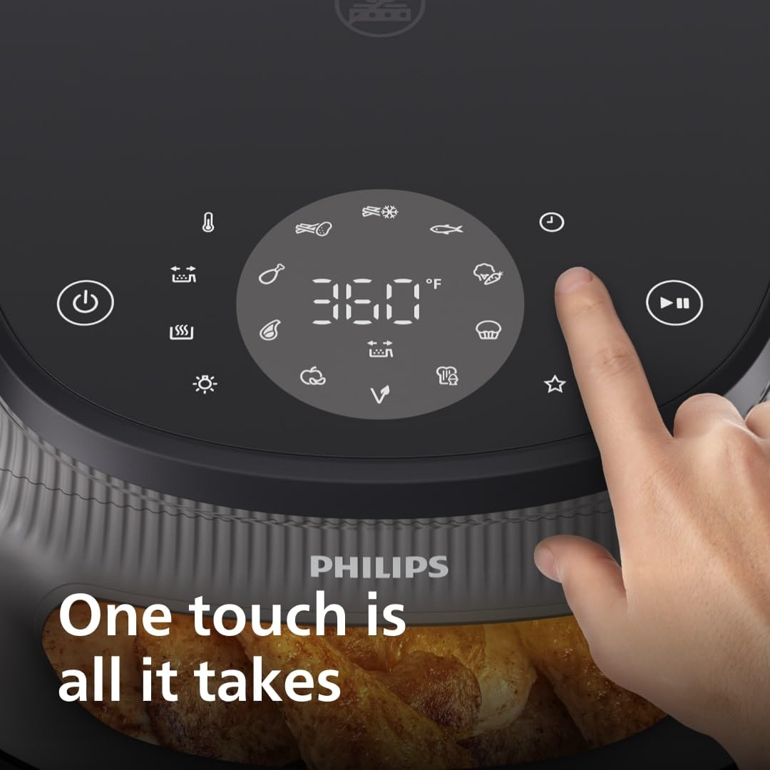 Philips Air Fryer 3000 Series 6.5qt, Cooking Window, 16-in-1 Air Fryer, RapidAir Plus Technology, Fat Removal, HomeID Recipe App, Easy to Clean (NA330/00)