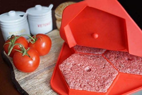 Burger Master MAX 4-in-1 Burger Press by Shape+Store. Makes Makes Four 1/3 to 1/2 Pound Burgers, Easy-To-Clean & Dishwasher Safe