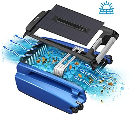 Betta SE Solar Powered Automatic Robotic Pool Surface Skimmer Cleaner with 24/7 Continuous Cleaning Battery Power and Re-Engineered Twin Salt Chlorine Tolerant Motors (Blue)
