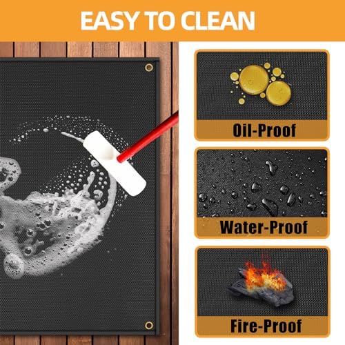 70 x 48 in Under Grill Mat Compatible with Blackstone 28in & 36in Griddle - Fireproof BBQ Mats for Grilling to Protect The Deck, Patio, Pavers - Griddle Mat Compatible with Blackstone - 1mm