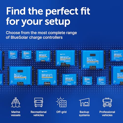 Victron Energy BlueSolar MPPT Solar Charge Controller - Charge Controllers for Solar Panels - 75V, 15 amp, 12/24-Volt