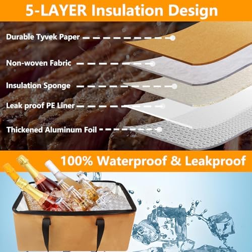 BBQ Blanket for Resting Meat Smoked, Brisket Resting Blanket BBQ Steaks Meat Resting Bag for Food Delivery for Meat Warmer Roast Cooler（19inch）