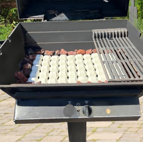 Ceramic Briquettes Replacement for Turbo, Nexgrill Gas Grills, Gas Grill Briquettes Replacement for Lava Rocks, 50-Piece, 2 x 2 inches