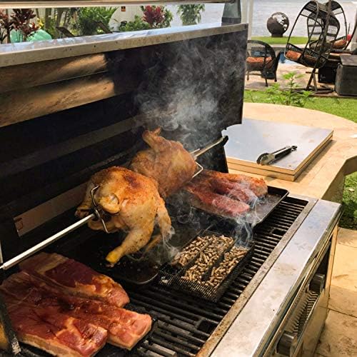 Kaduf Pellet Smoker Tray 5"x8"- 12 Hours of Billowing Smoke, Smoker Tube for Hot & Cold Smoking Meat, Fish, Cheese with Wood Pellets, Works in any Type of Grill or Smoker, Free eBook Smoking Recipes