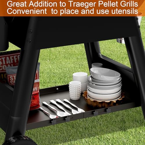 Adjustable Grill Storage Shelf for Traeger Pro 22 and 575 Series Pellet grills, Bottom Shelf Grill Accessories for Traeger Pellet Grills
