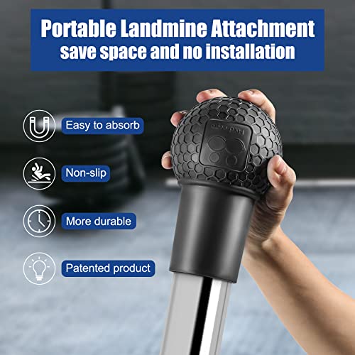 HXD-ERGO Landmine Attachment for Barbell, Barbell Bomb for Press, Row, Spin, Split Squats, Natural Rubber Barbell Landmine Attachments, T Bar Row Attachment Fits 2 Inch Olympic Bars（Black）