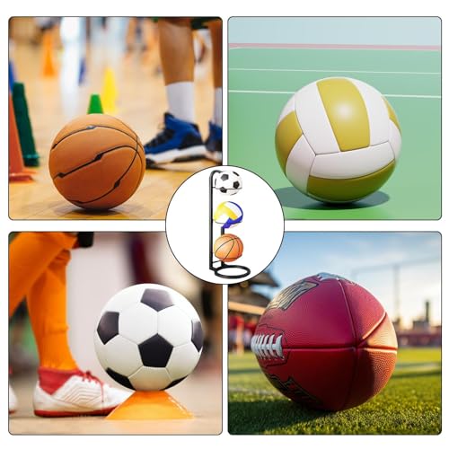 Apujent Ball Storage Rack, Football Stand, Ball Storage Garage, Ball Holder, Sports Equipment Storage for Garage, Basketball Organizer Rack, Columnar Vertical Ball Racks for Indoor Rooms and Gyms