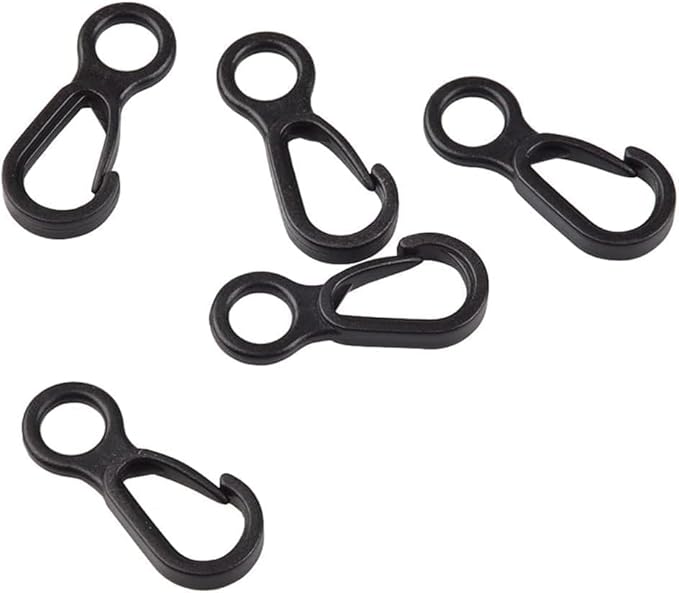 10 Pcs Black Plastic Snap for Lights Hanging to Canopy Clip Hook Camping Carabiner Buckle Multifunction Snap Hook Camping Equipment Tent Buckle Clips Tent Hooks Outdoor Tent Accessories