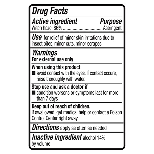 Amazon Basics Witch Hazel USP Astringent, Unscented, 16 Fluid Ounces (Previously Solimo) (Pack of 2)