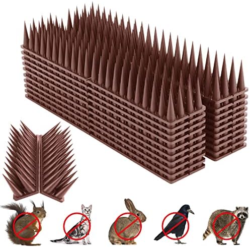 Bird Spikes, 30 Pack Bird Deterrent for Outside, Pigeon Spikes for Raccoon Squirrel Cats Bird Deterrent Spikes for Fences and Roofs to Keep Birds Away(28Feet)