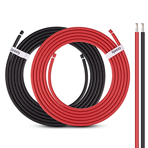 10 Gauge Wire - iGreely Solar Panel Wire 30Ft Black & 30Ft Red 10AWG(6mm²) Tinned Copper PV Wire UV Resistant Cable for Solar Panel MPPT Controller Boat Marine Automotive RV Outdoor