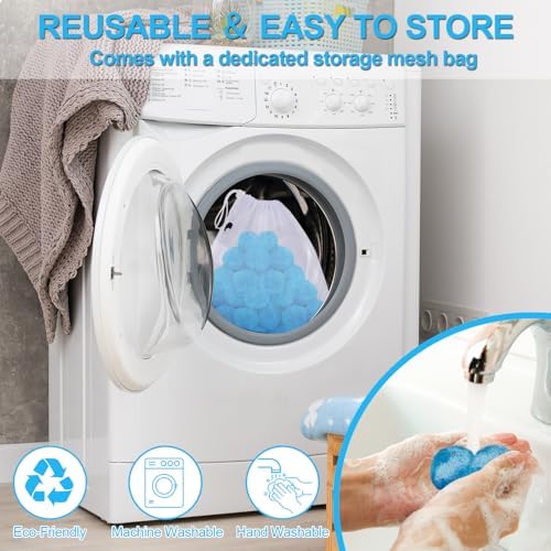 1.8 lbs Pool Filter Balls, New Upgrade Efficient Swimming Pool Filter Sand Alternative, Reusable Eco-Friendly Blue Filter Media Balls, Replace 70 lbs Filter Sand, Lasts for Several Seasons