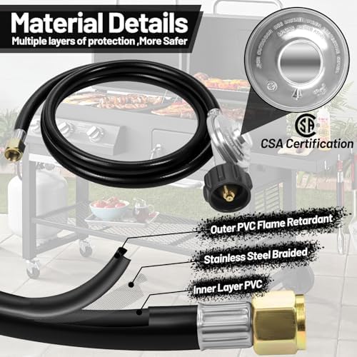 Natural Gas to Propane Conversion Kit for Weber Genesis or Genesis II Grill, Weber Spirit II 310/315, from NG to LP Gas Conversion Kit Includes 5FT Propane Regulator Hose, 9 Orifice Adapter in 3 Sizes