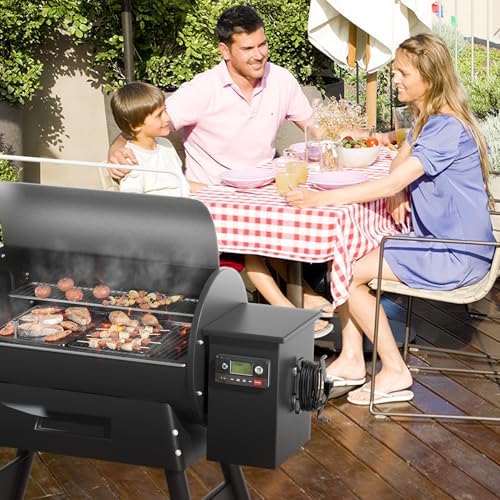 All-Metal Magnetic Power Cord Organizer with Strong Magnet, Coinicxcel Cable Holder for Most Wood Pellet Grill Smoker with Open Plug Slot & Hook, Suit for Traeger Grill Accessories, BBQ Accessories