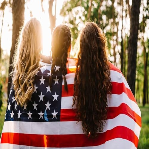 American Flag For Outside 2.5x4 Ft Pole Sleeve Banner Style-Embroidered Stars,Sewn Stripes,Water Resistant,Heavy Duty Durable New Nylon USA US Outdoor Indoor Flags (Pole NOT Included)