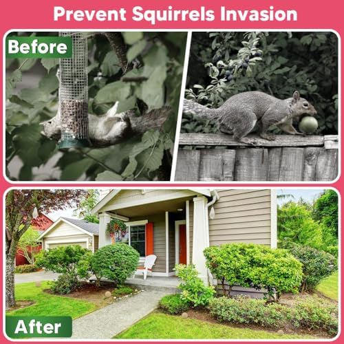 Squirrel Repellent Outdoor, Chipmunk Repellent, Squirrel Repellent for Garden & Yard, Attic Squirrel Deterrent, Keep Chipmunk Away, Get Rid of Squirrels for Tree, Bird Feeders, Plant-8P