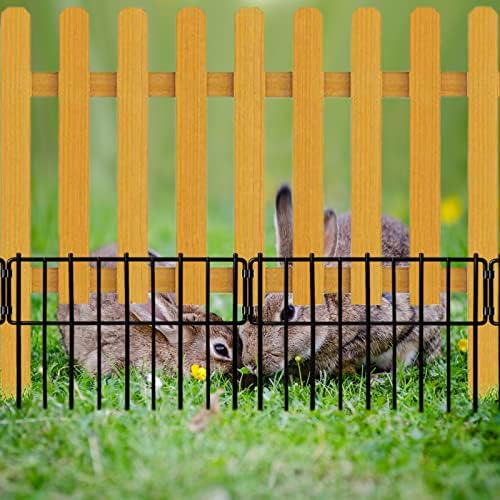 Animal Barrier Fence, 10 Pcs Upgrade 1.26 in Gap Decorative Fences No Dig Fence for Rabbits and Dog Ground Defense, Rustproof Metal Wire Garden Fence Border for Garden & Patio Landscaping
