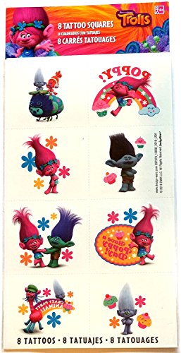 amscan Tattoo Favor, Trolls Collection, Party Accessory, Multicolor