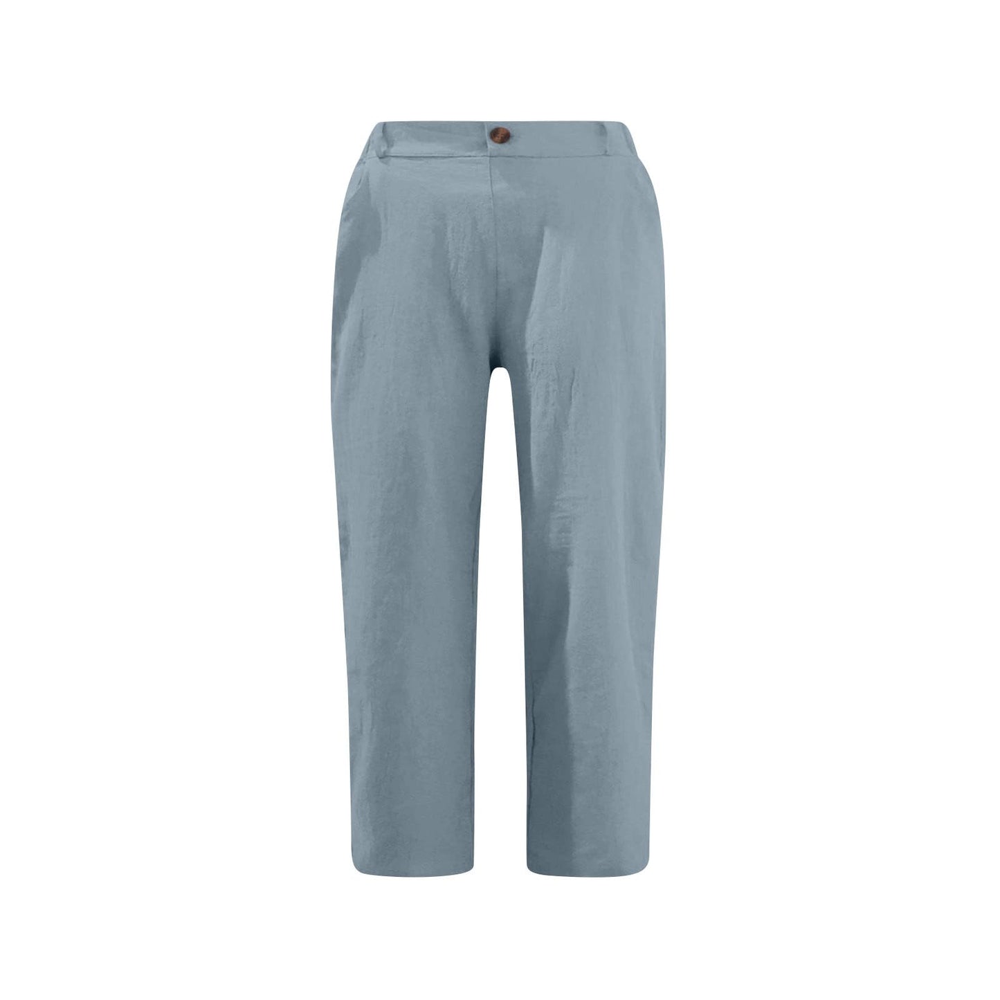 APIVOE Linen Capri Pants for Women Summer Casual Elastic Waist Cropped Pants Cotton Wide Leg Plus Size Capris with Pockets