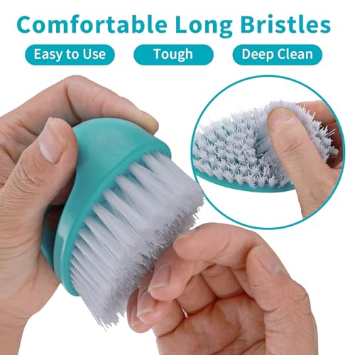 Amaxiu Hand Nail Brushes, 2pcs Grip Clean Heavy Duty Nail Brushes for Cleaning Fingernails Nylon Firm Stiff Bristles Deep Clean Scrubber for Mechanics Gardeners Hand Under Nails Toes(Red, Blue)