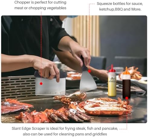 138PCS Griddle Accessories Kit,Grill Accessories for Blackstone Flat Top Set and Camp Chef,Grill Spatula,Scraper,Griddle Cleaning Kit Carry Bag for Hibachi Grill, Men Outdoor BBQ with Meat Injector