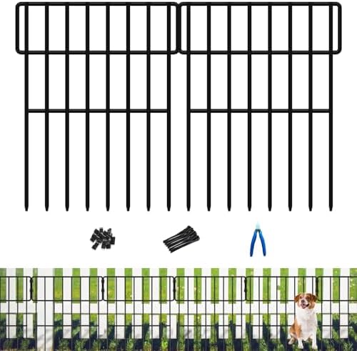 Animal Barrier Fence, 25 Panels No Dig Fence, 27ft(L) x 17in(H) Garden Fences, Under Fences Barrier for Dog Fencing, Rabbit Fencing, Rustproof Metal Fenc Border for Outdoor, Yard, Patio