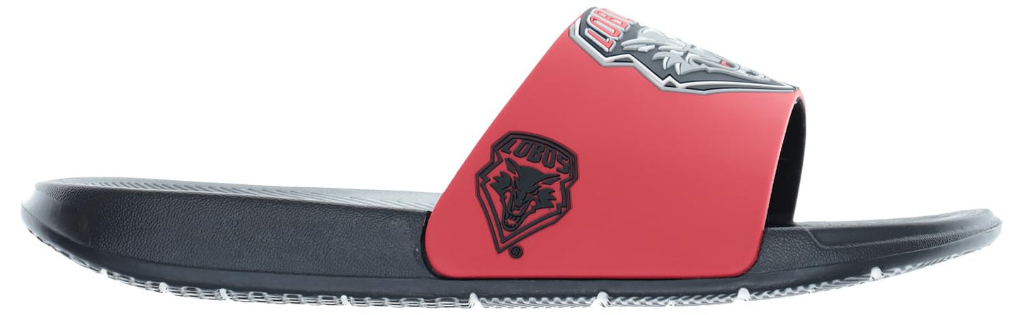 FOCO Men's NCAA Big Logo Raised Slide, New Mexico Lobos, Large