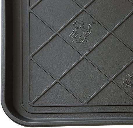 All-Weather Boot Tray - Water-Resistant Plastic Mud Pan, Pet Food Tray, and Outdoor or Indoor Shoe Mat for Entryway by Stalwart (Black)