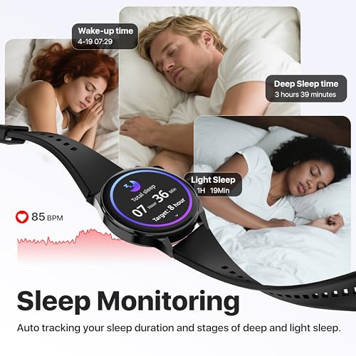AI ChatGPT Translator Watch, Fitness Tracking, Heart Rate & Sleep Monitor, OLED Display, Titanium Alloy IP68 Waterproof, Multi-Sport Modes,Foreign Language Translator，Black
