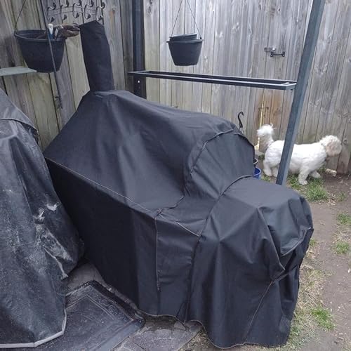 Grill Cover for Oklahoma Joe's Longhorn Offset Smoker, 70 inch Heavy Duty Waterproof UV Resistant Offset Smoker Cover for Oklahoma Joe's 13201747-50, Outdoor BBQ Cover
