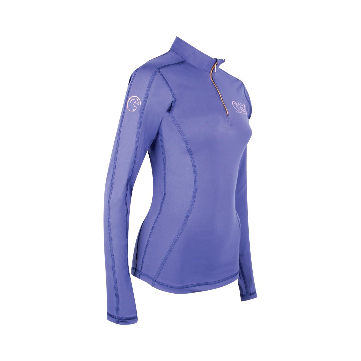 AK Dream Full Sleeve Equestrian Horse Riding Base Layer AKRS-6055-01 (US, Alpha, Large, Regular, Regular, Navy)