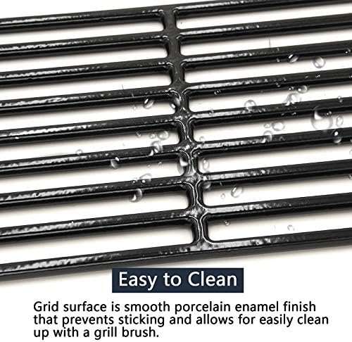 Hongso Porcelain Coated Cast Iron Grill Cooking Grates Replacement for Chargriller Models 2121, 2123, 2222, 2828, 3001, 3030, 3725, 4000, 5050, 5252, 5650,9020. Set of 3