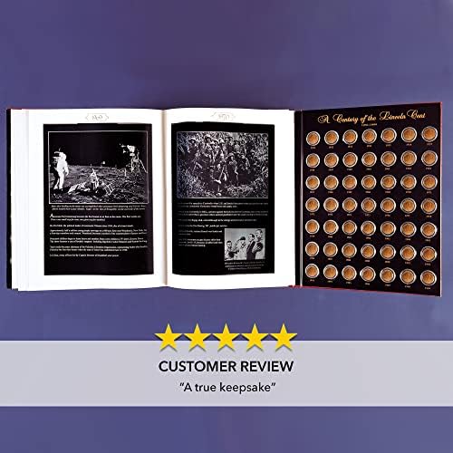 American Coin Treasures Lincoln Penny Anthology Coffee Table Book and Coin Set| 1909 to 1999 Wheat and Memorial Cents | Certificate of Authenticity | Collectible Coins 20th Century |