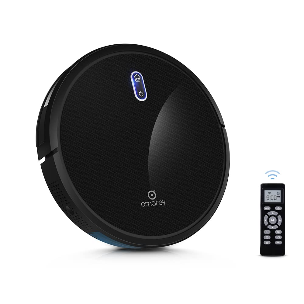 Amarey A800 Robot Vacuum - Super Suction Robotic Vacuum Cleaner, Long Lasting, Timer Function, Self-Charging, Multiple Cleaning Modes, Amarey Robot Vacuum Cleaner for Pet Hair, Hard Floor, Carpet