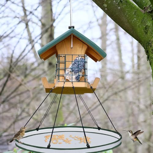 Universal Wild Bird Seed Catcher Hanging Hoop Platform Bird Seed Catcher Tray for Hummingbird Feeders Bee Feeder Outdoor Garden Accessories(2 Pieces,30 Inch)