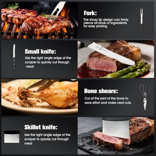 76PCS Griddle Accessories Kit – Flat Top Grill Tools Set with Spatulas, Scraper, Thermometer & Storage Bag – Outdoor Cooking Utensils for Camping, Hibachi, Tailgating & Backyard BBQ