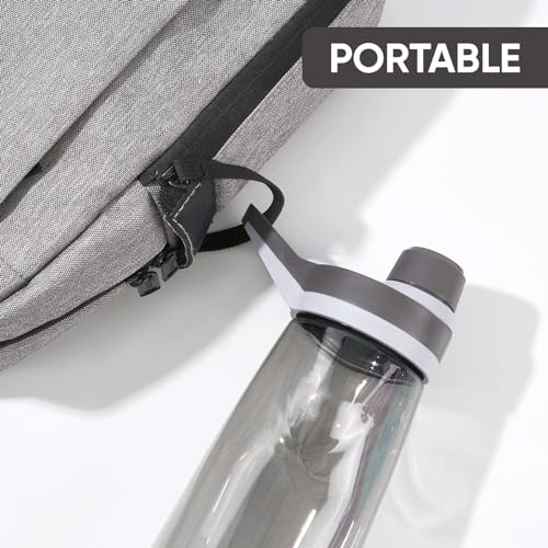 Kerilyn 32oz Water Bottle, Wide Mouth Plastic Water Bottles Chug Lid Sports Water Bottle, Double Walled Reusable Water Bottle With Handle, Leakproof Bottles for Travel, Fitness, Men, Women, Black