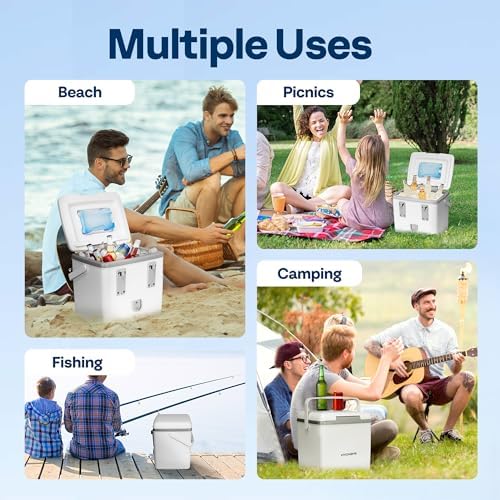 VIVOHOME 13QT Portable Pool Cooler with Handle - Hanging Poolside Design, Insulated Hard Cooler for Above-Ground Pools, Keeps Drinks Cold Up to 3 Days, Great for Pool Party, Fishing, Camping, Beach