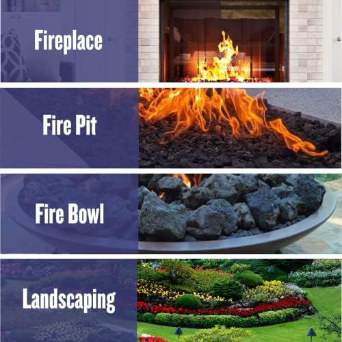 American Fireglass Small Lava Rock, 1/8" - 1/2" | Use in Fireplace, Fire Pit or Bowl | Outdoor & Indoor Volcanic Rock for Natural Gas or Propane Fires | Decorative Landscaping | 10 lb Bag