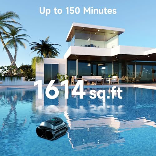 (2025 Upgrade) WYBOT OS7010C - C1 Pool Robot Vacuum, 4-in-1 Cordless Pool Cleaner 180min up to 1,614 Sq,ft, Smart APP Support, Auto Wall & Waterline Cleaning, WiFi & Bluetooth Connect