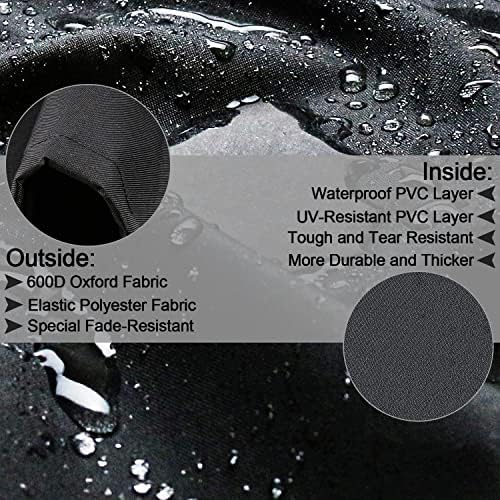 32inch Built-in Grill Cover for Bull 45005 Built in Gas Grill, Bull Outdoor Kitchen & Grill Head Cover, Heavy Duty Waterproof BBQ Grill Top Cover with Handle and Elastic Hem for Bull Lonestar 4 Burner